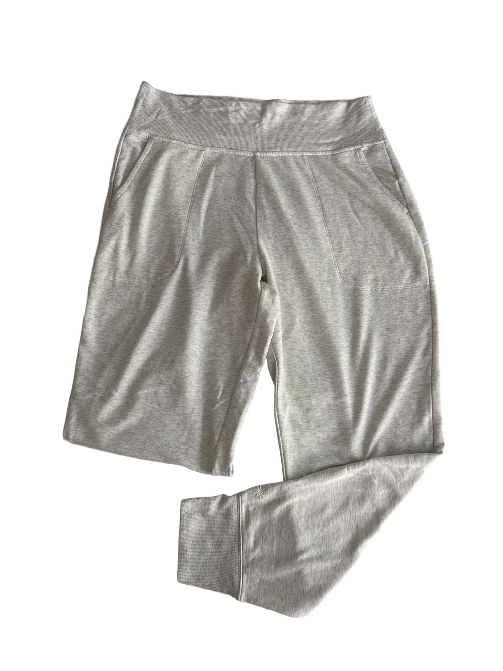 ATHLETA Women’s Large White Gray Coaster Luxe High Rise Jogger Pants Pockets